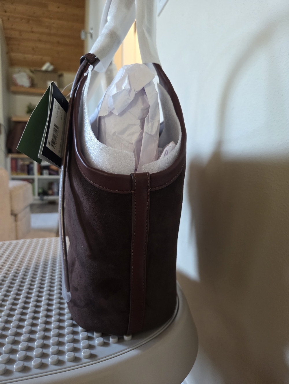 NWT Kate Spade Deco Suede Tulip Tote Bag In Hot Fudge - Picture 8 of 8